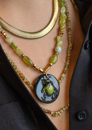 Collier Khepri Jade verte