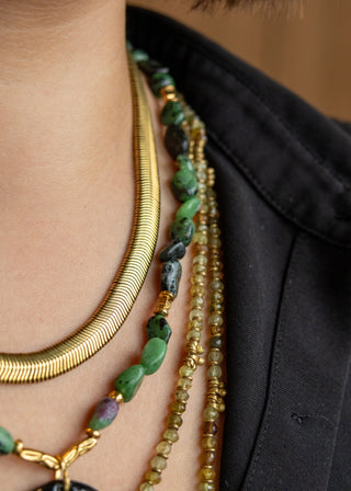 Collier Khepri Rubis Zoisite