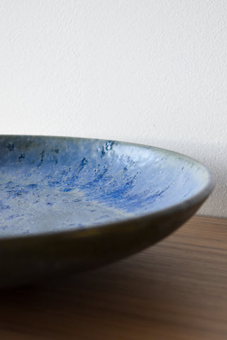 Saladier plat XL bleu gris