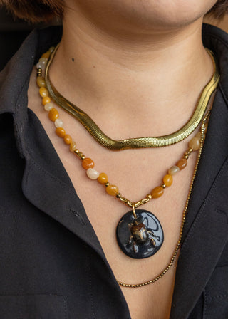 Collier Khepri Jade jaune