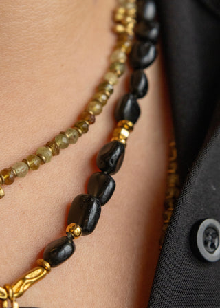 Collier Khepri Black obsidian