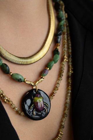 Collier Khepri Rubis Zoisite