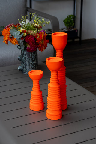 Trio de bougeoirs mandarine