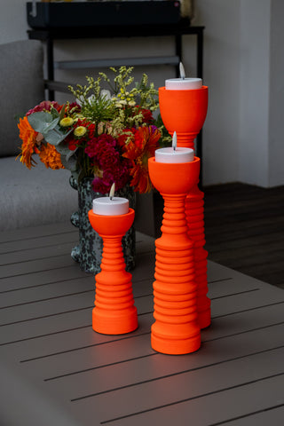 Trio de bougeoirs mandarine