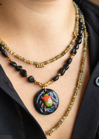 Collier Khepri Black obsidian