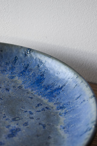 Saladier plat XL bleu gris