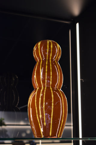Vase cactus marron