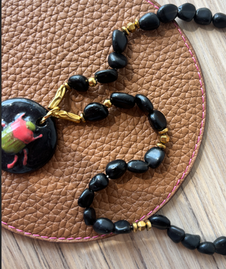 Collier Khepri Black obsidian