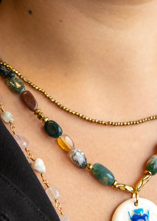 Collier Khepri Agate Océan