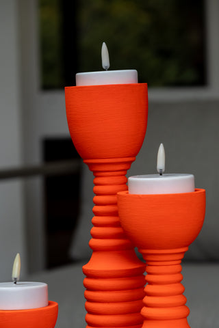Trio de bougeoirs mandarine