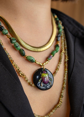 Collier Khepri Rubis Zoisite