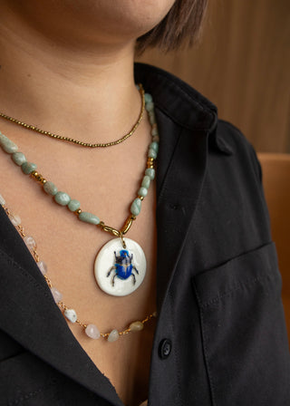 Collier Khepri Aigue-marine
