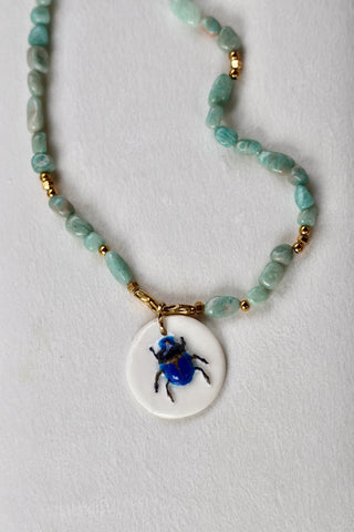 Collier Khepri Aigue-marine