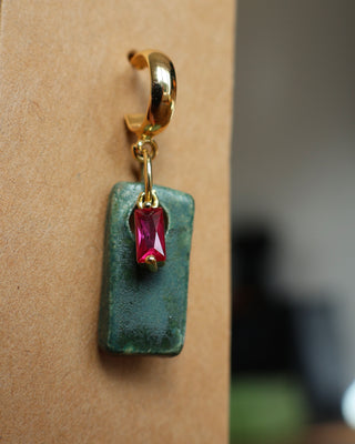 Boucle d'oreille Orée verte