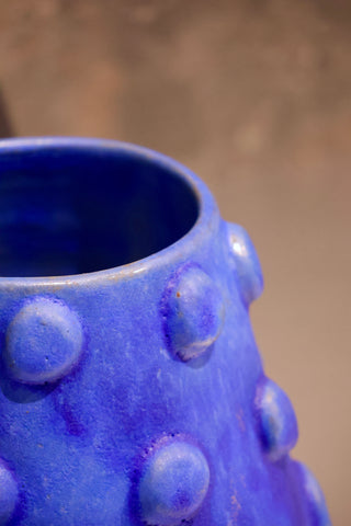 Vase terre cuite bleu