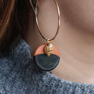 Boucles d'oreilles rivage noir