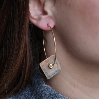 Boucles d'oreilles créoles corail