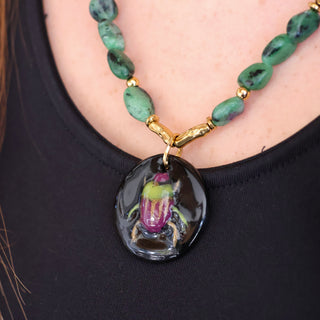 Collier Khepri Rubis Zoisite