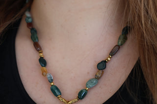 Collier Khepri Agate Océan