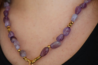 Collier Khepri Améthyste blanc