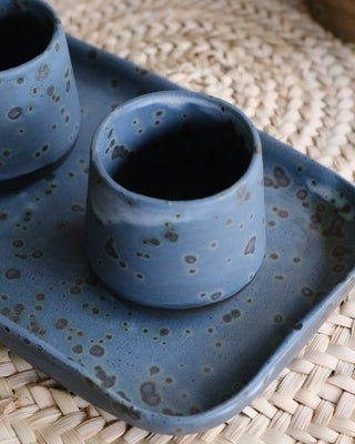 Trio de tasses à café + plateau – Création Jolila